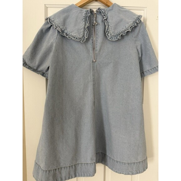 Amable By Mable Anthropology Collared Denim Babydoll Dress Size Small - Picture 5 of 5
